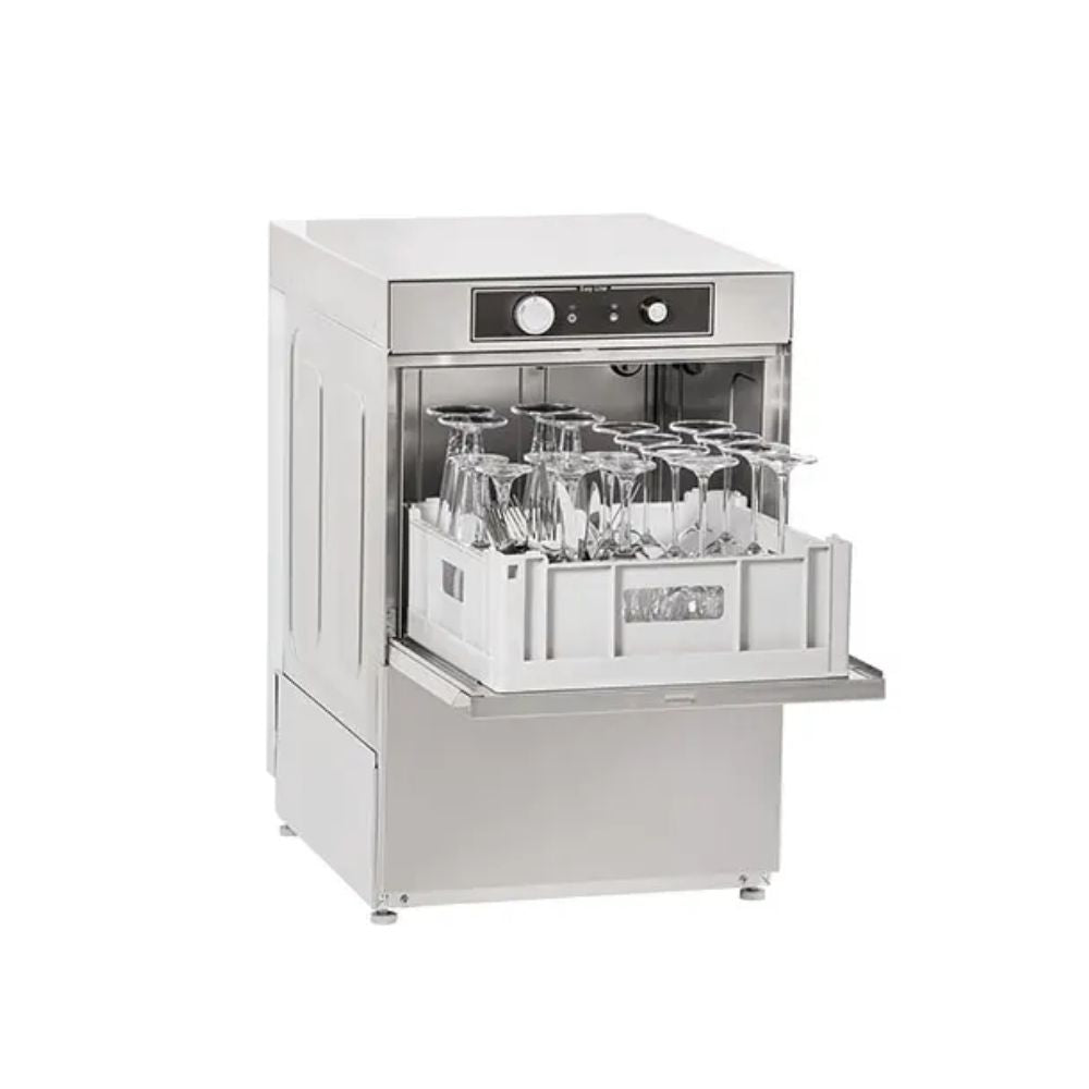 Lavavasos Asber GE-400 Sa 220V 1N 60Hz, en acero inoxidable.