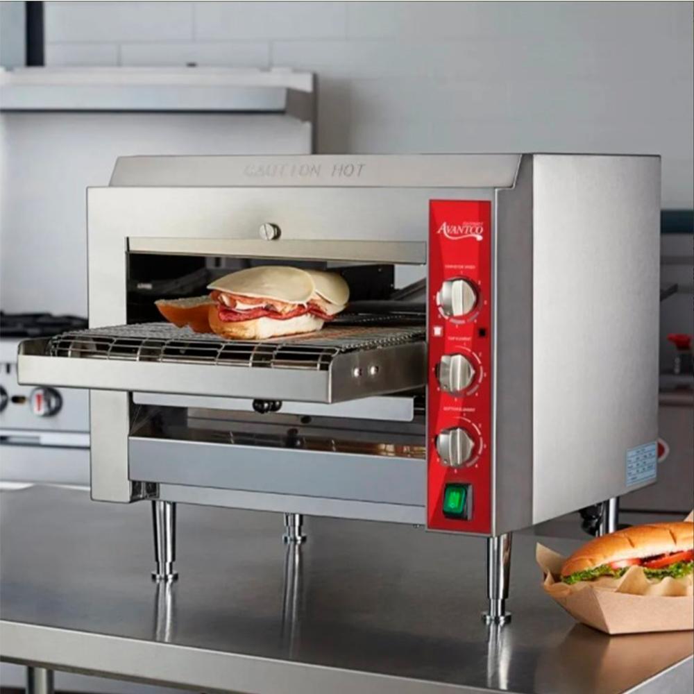 HORNO AVANTCO KITCHEN MAX STORE PIZZ4 | Horno Pizzero Banda Escudo Térmico Ajustable Bifástico | Eléctrico | Acero Inoxidable | Cafetería Pizzería Restaurante | Pizzeria Horno Banda Pizza Pepperoni Quso Sandwich Pan Tostado ePerfecto Cafeteria Snack Preparacion Industrial Acero Cocina Restaurante Pizzeria