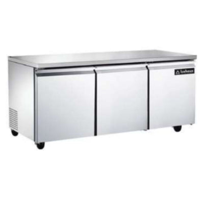 BAJO BARRA ICEHAUS RBB-3P-SS-01 | Refrigerador Bajo Barra | 17 Pies Cúbicos | 3 Puertas Solidas | Acero Inoxidable | Cocina Industrial RestauranteBar Restaurante Cafeteria Cocina Industrial Refrigerar Bajo Barra Conservar Comedor