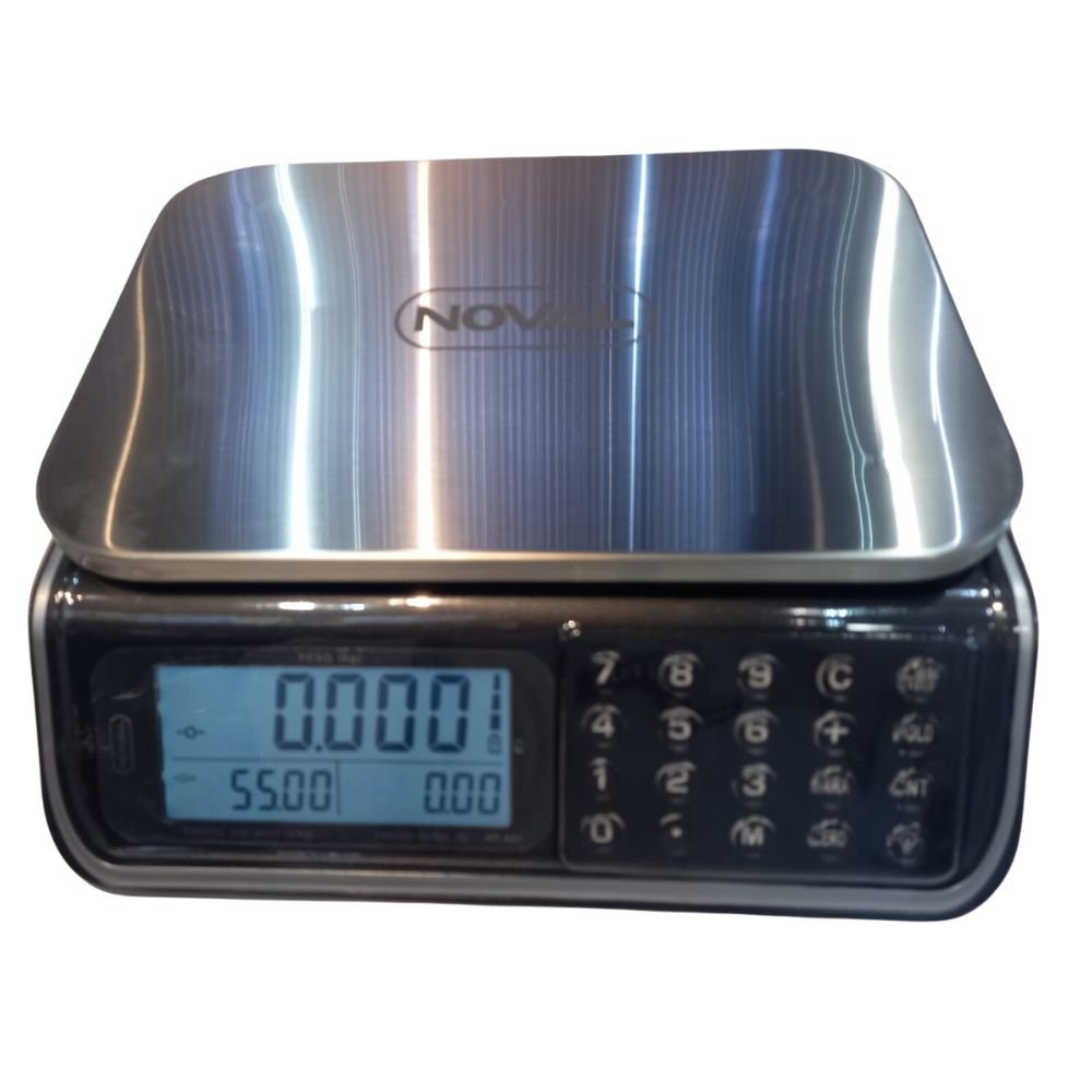 BÁSCULA NOVAL NP-A01 | Báscula de Mostrador de Precision | 40 kg a 2gr | Fabrica Verdulería Sobre Mostrador Recepción Pesar Cobrar Báscula para Frutería Verdulería Tienda Negocio Cremería
