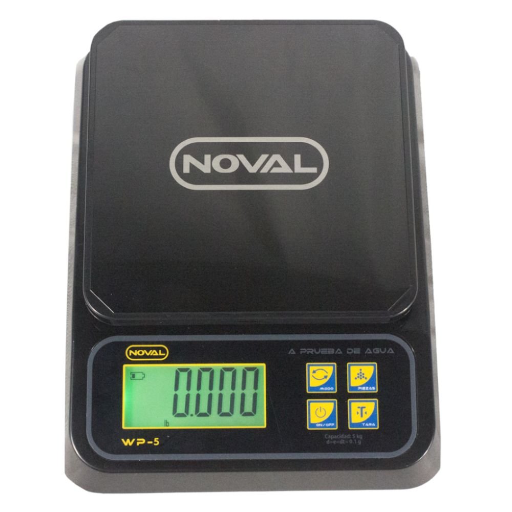 BÁSCULA NOVAL WP-5 | Báscula Digital de Precision | 5kg a 0.1gr | Aprueba de Agua "IP68" | Panadería Pastelería Cocina Industrial Báscula Precisión Bolsillo Objetos Pequeños Para Clavos Anillos Especias Peso en Gramos Bolsillo Portatil