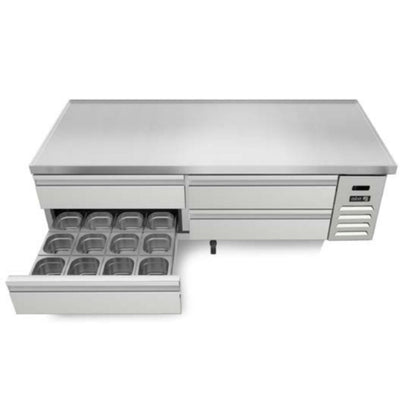 BASE REFRIGERADA ASBER ACBR-72 HC | Base Refrigerada | 4 Cajones | Acero Inoxidable | Controles Electrónicos | Restaurante Buffet Cafetería | Restaurante Cocina Profesional Gourmet Hotel Servicio Banquetes Cafetería Espacios Reducidos Pizzería Hot Dogs Ensaladas Fonda