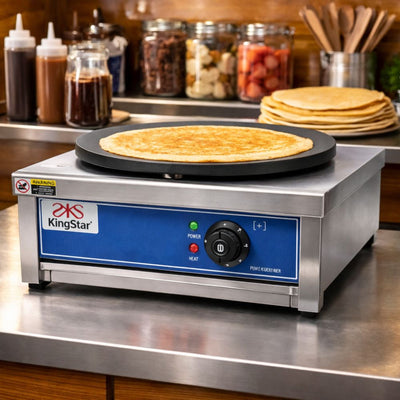 CREPERA KINGSTAR SUZETTE E | Máquina Crepera | Eléctrica | 1 Plato | Restaurante Cafetería Negocio Crepería Restaurante Negocio Local Crepas Creps Crepe Cocina