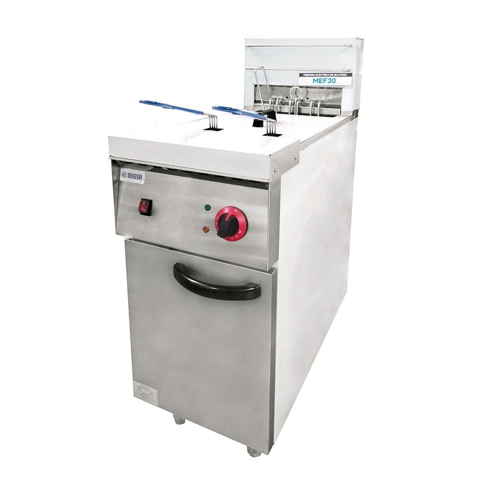 Freidora Eléctrica de Piso 30 Litros Migsa MEF-30, freidoras, en acero inoxidable.