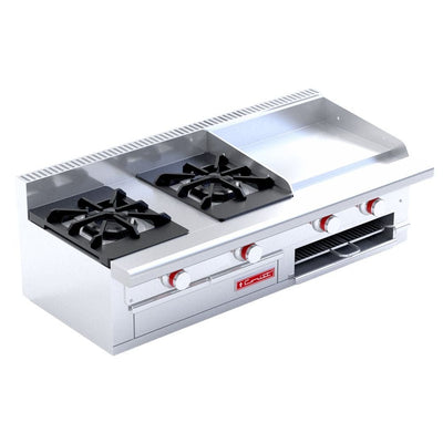 ESTUFA CORIAT MINICHEF PETIT DE MESA | Estufa | 2 Quemadores | Plancha Gratinador | Gas | Restaurante Cafetería Cenaduría Estufa Gratinador Residuos Charola Plancha Preparación Empotrar Base Quemadores Uso Rudo Restaurante Alimentos Cocción Respaldo Fondo.