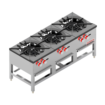ESTUFÓN CORIAT EC-3T MASTER | Estufón | 3 Quemadores de Alta Potencia | Hierro Fundido | Acero Inoxidable | Gas | Hotel Restaurante Comedor