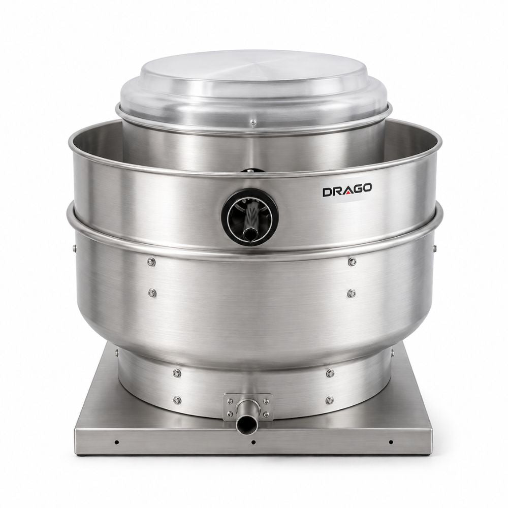 Extractor de Aire Drago ED-10-NV-01, 20 litros, en acero inoxidable.