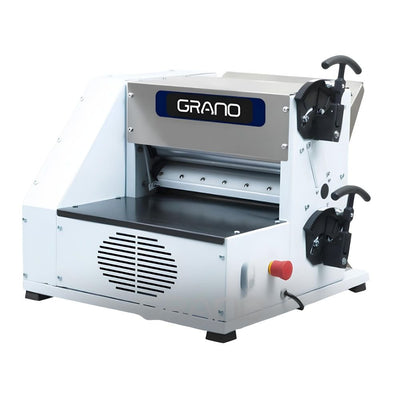 Laminadora Granomaq MDP390, laminadora de pizza, en acero inoxidable.