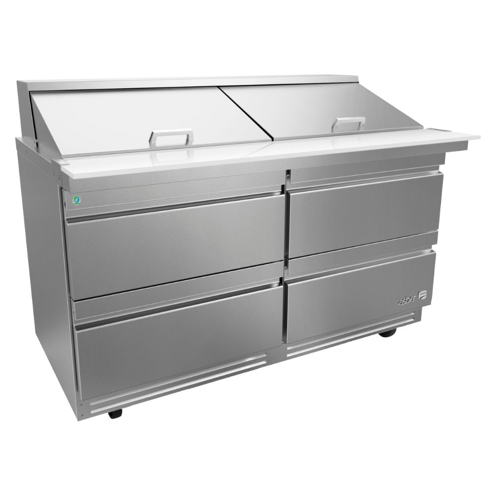 MESA REFRIGERADA ASBER APTM-60-24-D4 P HC 19111160 | Mesa De Preparación Con Refrigerante | Acero Inoxidable | 4 Cajones | Supermercados Pizzerías Restaurantes Cocinas Industriales Cafeterías Supermercado Guarniciones Comedores Industriales Cocinas Industriales Panadería Carnicería Preparación Sushi Postres Ensaladas Baguettes mesa de preparación refrigerada cocina industrial mobiliario para restaurantes mesa de preparación con insertos gastronorm acero inoxidable Cafetería.