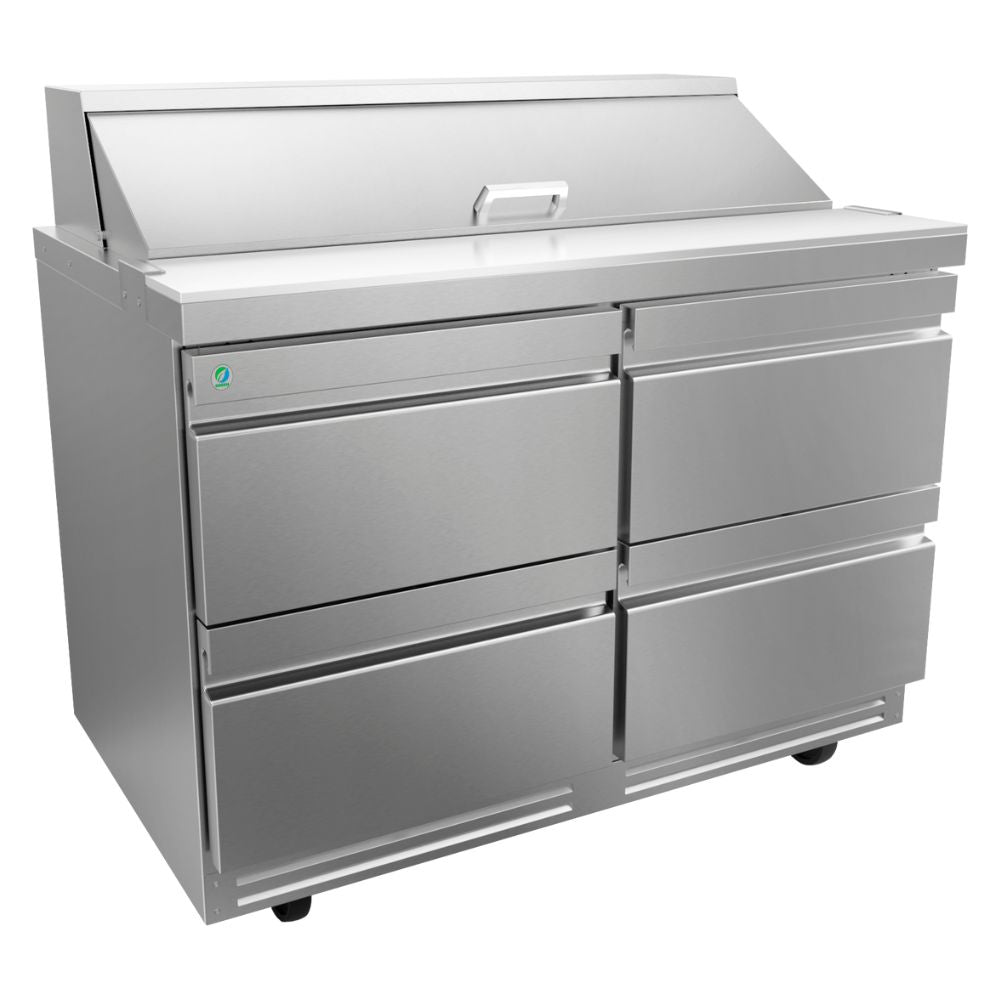 MESA REFRIGERADA ASBER APTS-48-12-D4 P HC 19111129 | Mesa De Preparación Con Refrigerante | Acero Inoxidable | 4 Cajones | Restaurante Cocinas Industriales Cafeterías Restaurante Supermercado Guarniciones Comedores Industriales Cocinas Industriales Panadería Carnicería Preparación Sushi Postres Ensaladas Baguettes mesa de preparación refrigerada cocina industrial mobiliario para restaurantes mesa de preparación con insertos gastronorm acero inoxidable Cafetería.