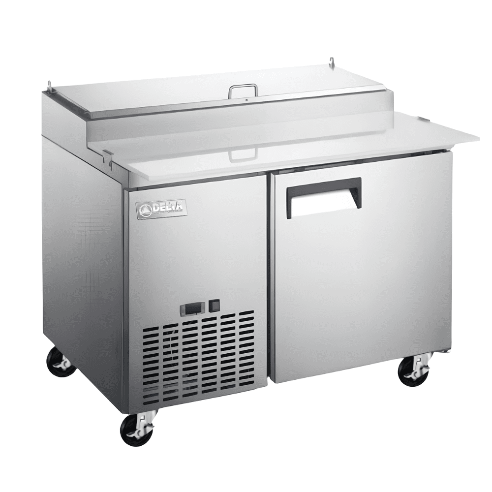 MESA DE PREPARACIÓN DELTA D-MPP-1P | Mesa de Preparación de Pizzas | 10 Pies Cúbicos | 1 Puerta | Acero Inoxidable | Cocina Industrial Restaurante Hotel
