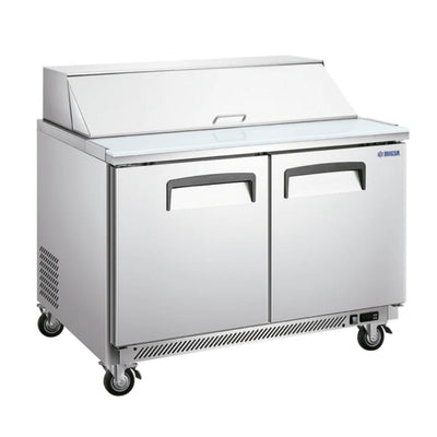 Mesa Fría Migsa SCL-2, mesa fría refrigerada, en acero inoxidable.