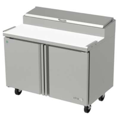 MESA REFRIGERADA ASBER APTP-48 HC | Mesa Refrigerada | 2 Puertas | 2 Parrillas | Acero Inoxidable | 13.3 Pies Cúbicos | Restaurante Cafetería Negocio