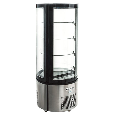 Migsa Arc-400R Refrigerador Circular Vertical Puerta abatible 4 Parrillas 14.1 Pies - 400 Litros Iluminación LED Acero Inoxidable Gris - Refrigeradores - Migsa - KitchenMax Store