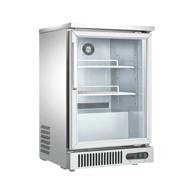 REFRIGERADOR MIGSA SG160 | Refrigerador Refrigerador Back Bar 1 Puerta Cristal | 160 Litros. | Acero Inoxidable | Bistro Restaurante Carnicería Abarrotes