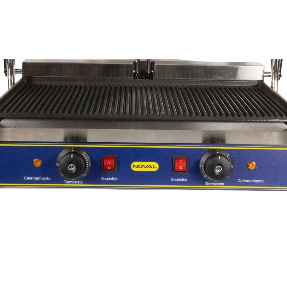 PLANCHA NOVAL PLG-560 | Plancha Panini | Doble Grill | Cafetería Establecimiento Comida Sandwiches Paninis Tostar Calentar Pan Tostadas Calientes Crujientes Prensa Cocina Restaurantes Cafetería Establecimiento Comida Comida Rapida Bares Panaderias