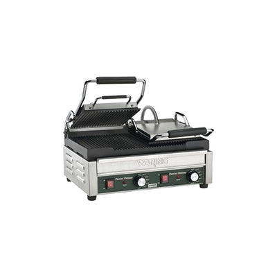 PLANCHA PANINI WARING WPG300 | Plancha Panini | Dual | Acero Inoxidable | Cafetería Restaurante Desayunador Sandwiches Paninis Tostar Calentar Pan Tostadas Calientes Crujientes Prensa Cocina Restaurantes Cafeteria Establecimiento Comida Comida Rapida Bares Panaderias