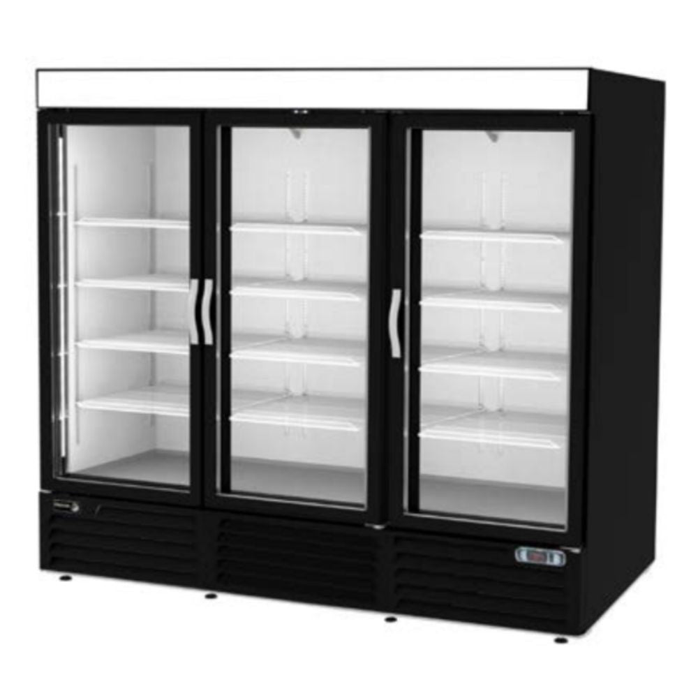 Refrigerador Asber ARMD-72 Hc, refrigerador exhibidor vertical, en acero inoxidable.