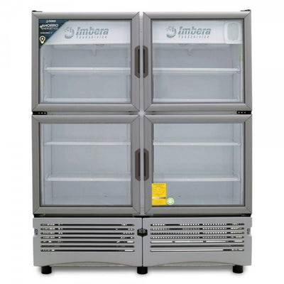 REFRIGERADOR IMBERA 1023530 VRQ35 D BMAD LED BLA 4PC | Refrigerador Enfriador Vertical | 4 Puertas Cristal | 35 Pies Cúbicos | Cremería Comercios Carnicería Abarrotes