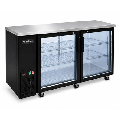 Refrigerador Contra Barra Icehaus CBR-2PC-SS-02, en acero inoxidable.