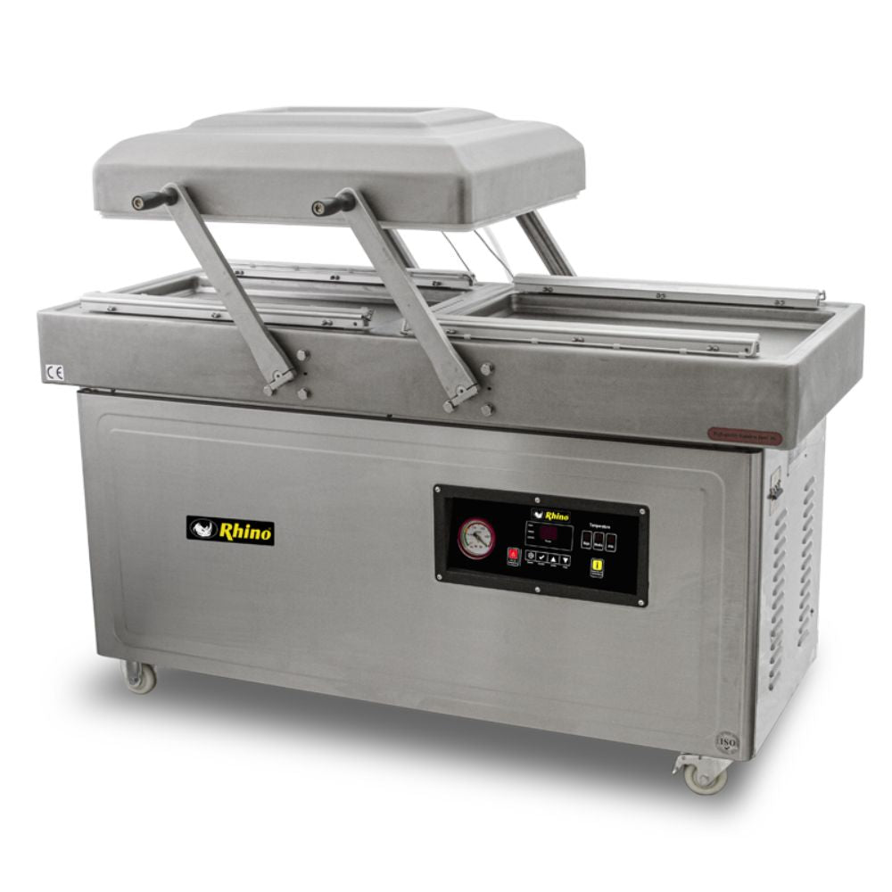 Empacadora al Vacío Rhino EVAC-60, carnes legumbres, en acero inoxidable.