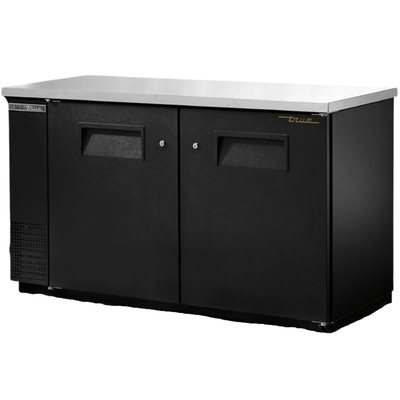 TRUE TBB-24-60-HC Refrigerador Contrabarra 2 Puertas Solida Iluminacion Cuerpo Acero Inoxidable Negro - - true - KitchenMax Store