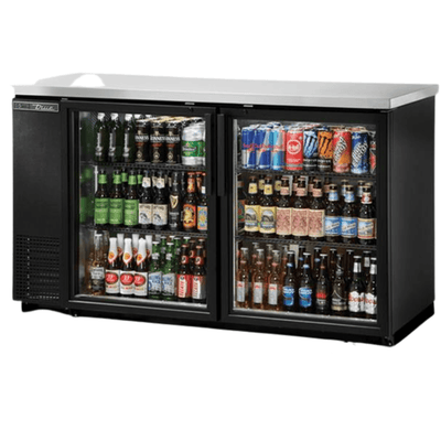 TRUE TBB-24-60G-HC-LD Refrigerador Contrabarra 2 Puertas Cristal 4 Parrillas Iluminacion Cuerpo Acero Inoxidable Negro - - true - KitchenMax Store