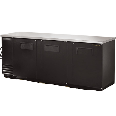 TRUE TBB-4-HC Refrigerador Contrabarra 3 Puertas Solida Iluminacion Cuerpo Acero Inoxidable Negro - - true - KitchenMax Store