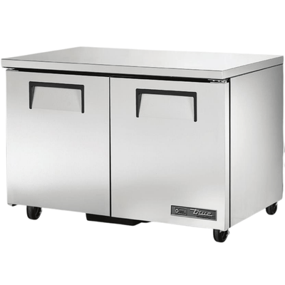 TRUE TUC-48-HC Mesa Refrigerada Bajo Barra 2 Puertas Solidas Acero Inoxidable Gris - - True - KitchenMax Store