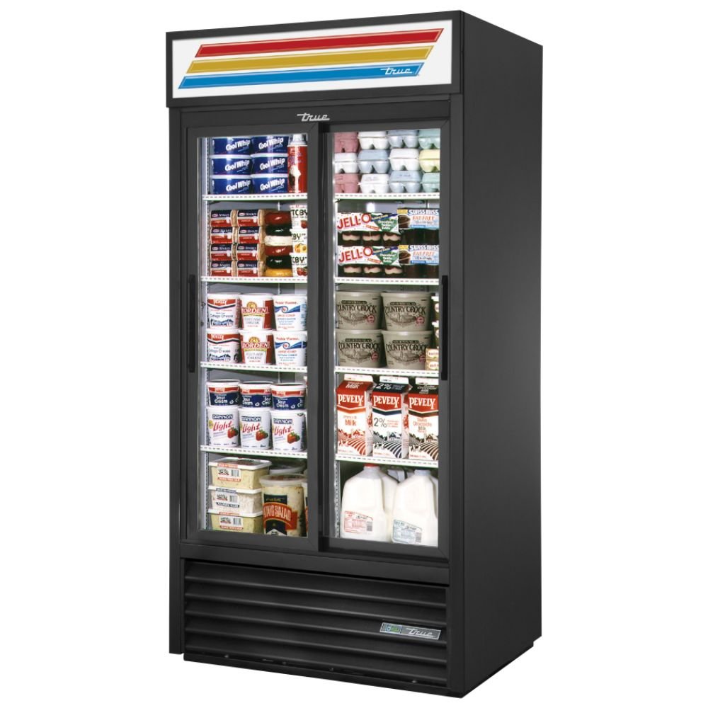 True GDM-33-HC-LD Refrigerador Exhibidor Vertical 2 Puertas Cristal 8 Parrillas - - True - KitchenMax Store