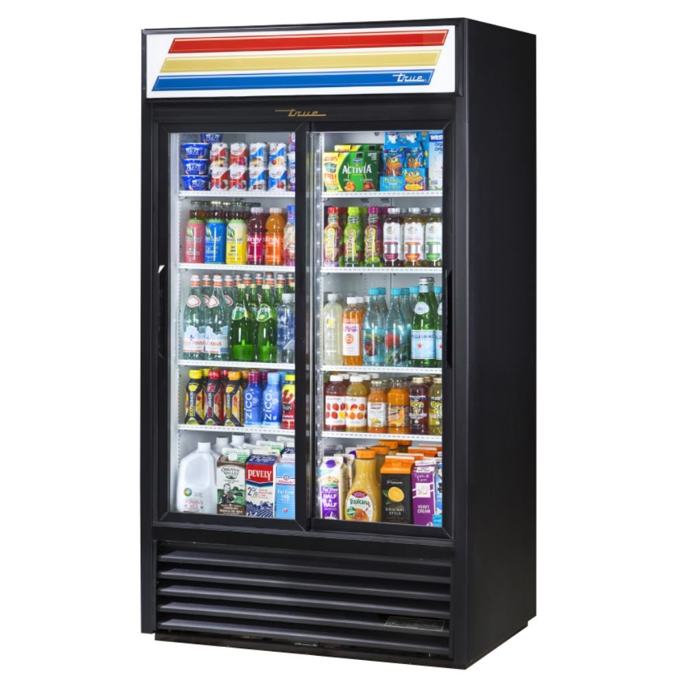 True GDM-37-HC-LD Refrigerador Exhibidor Vertical 2 Puertas Cristal 8 Parrillas - - True - KitchenMax Store
