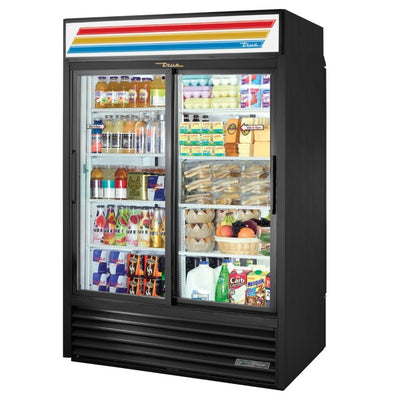 True GDM-47RL-HC-LD Refrigerador Exhibidor Vertical 2 Puertas Cristal 8 Parrillas - - True - KitchenMax Store