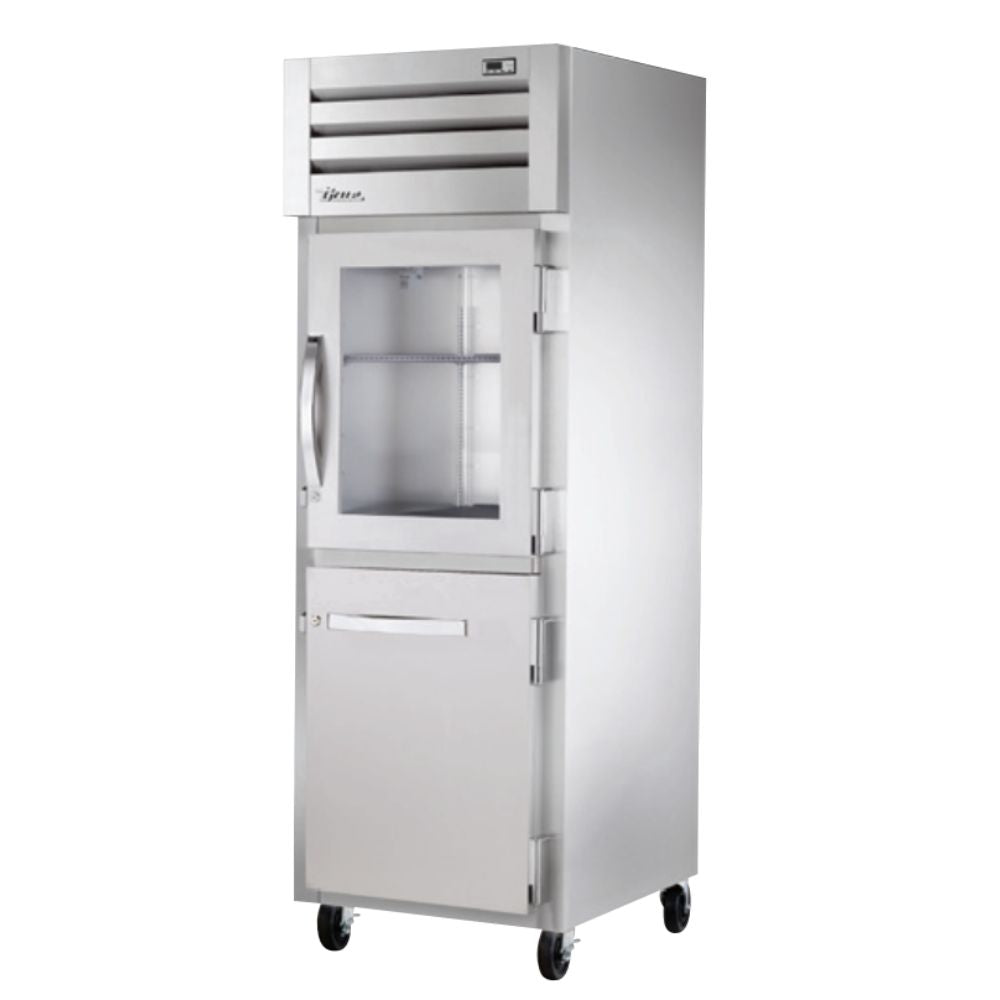 True STA1R-1HG/1HS-HC Refrigerador Vertical 2 Medias Puertas Cristal Solida 3 Parrillas - - True - KitchenMax Store