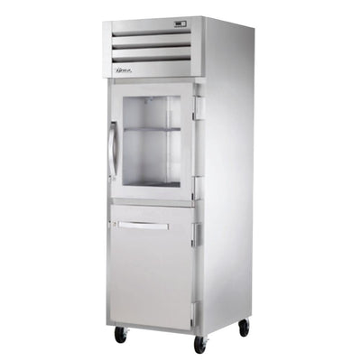 True STA1R-1HG/1HS-HC Refrigerador Vertical 2 Medias Puertas Cristal Solida 3 Parrillas - - True - KitchenMax Store
