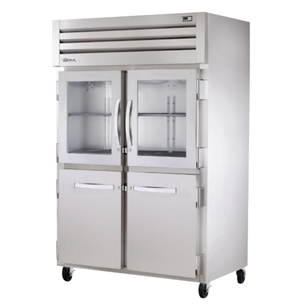 True STA2R-2HG/2HS-HC Refrigerador Vertical 2 Medias Puertas Cristal 2 Medias Puertas Solidas 3 Parrillas - - True - KitchenMax Store