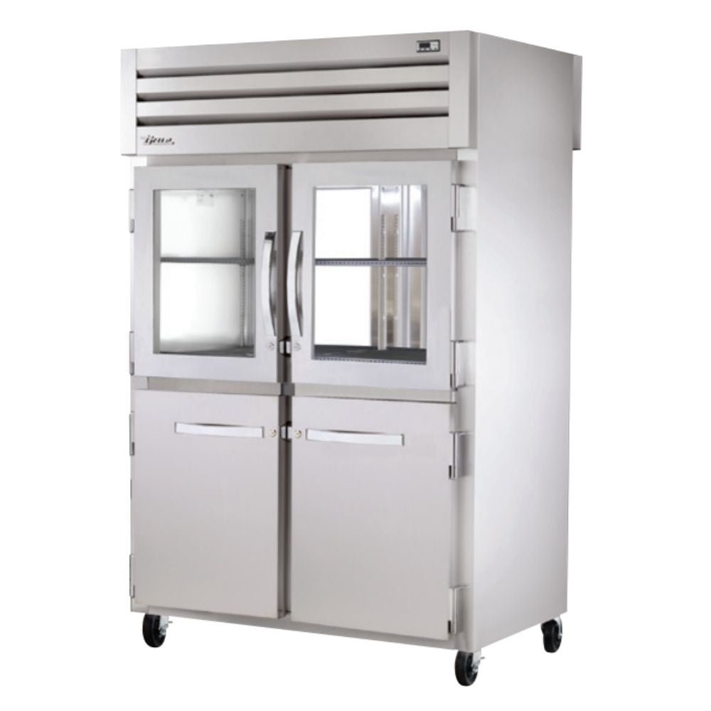 True STA2RPT-2HG/2HS-2G-HC Frigorifico Vertical 2 Medias Puertas Cristal 2 Medias Puertas Solidas 3 Parrillas - - True - KitchenMax Store