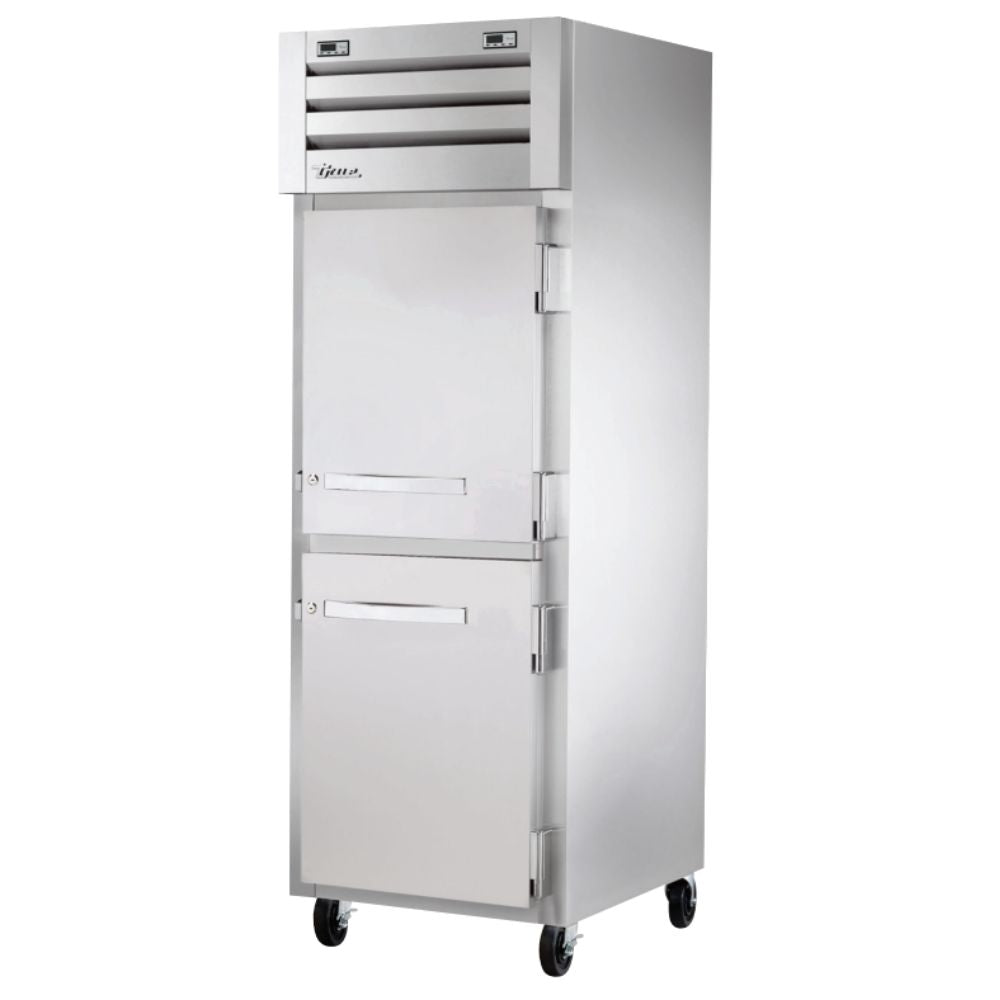 True STG1DT-2HS-HC Refrigerador Congelador Vertical 2 Medias Puertas Solidas 3 Parrillas - - True - KitchenMax Store