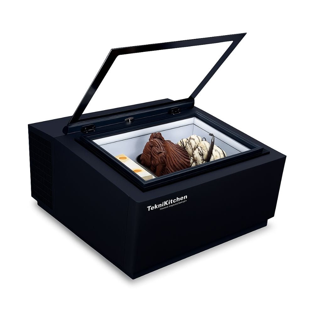 VITRINA SINERGIAS TEKNIKITCHEN TKNS03 | Vitrina Expositora de Gelato Empotrable / Freestanding | Frente 67 cm | Para 3 Insertos de 5 L | Paletería Nevería Negocio