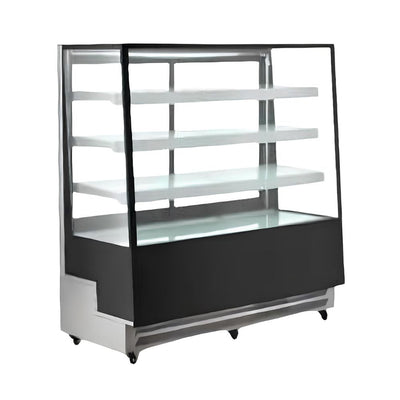 VITRINA MIGSA ARC-500L | Vitrina Refrigerada de Piso | Cristal Recto | Negocio Super Mercado Pastelería Pastelería Repostería Negocio Alimentos Pasteles Panes Exhibición Industrial Carnicería Cremería