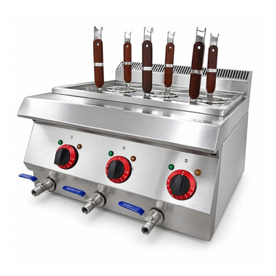 Cocedor Migsa BN600-E605, cocedor para pasta 6 canastillas, en acero inoxidable.