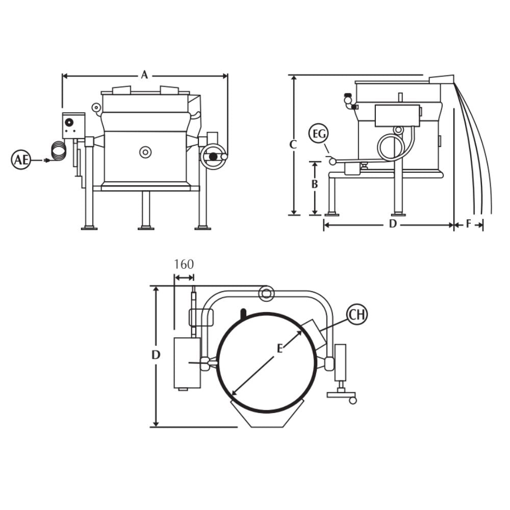 MARMITA MADIPSA M80GF | Marmita Fija a Gas | Capacidad 80 Litros | Cocina Industrial