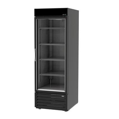 Asber AFM-17 HC Congelador Vertical 1 Puerta Cristal 4 Parrillas Acero Cubierto Vinil Negro - Refrigeradores - Asber - KitchenMax Store