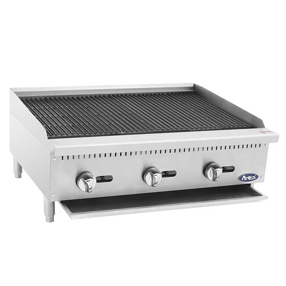 Atosa ATCB-36 Asador Gas Piedra Volcanica Acero Inoxidable Asar Tostar Restaurante Cocina Comedor Industriales Carne Res Puerco Pollo Hamburguesas Verduras Vegetales Elotes Barbecue Bbq Brochetas Asada Autoservicio Alta Cocina, etc. KitchenMax.Store. Envíos seguros a todo México. Cotiza hoy mismo.