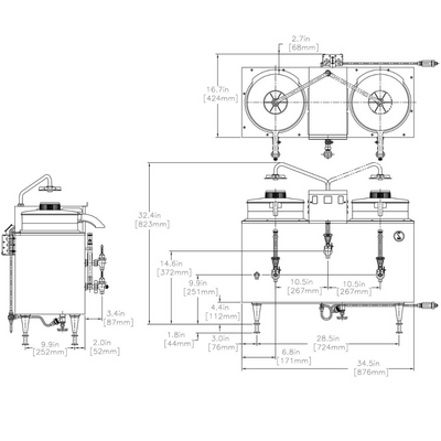 CAFETERA BUNN U3 S.S 20500.0001 | Cafetera Urna Eléctrica | 20 Galones | Acero Inoxidable | Sala de Juntas Oficinas