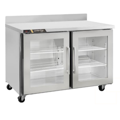 Centerline CLUC-48R-GD-WTLL Refrigerardor Bajo Barra Puertas Cristal Mesa de Trabajo Abertura Izquierda - - Centerline - KitchenMax Store