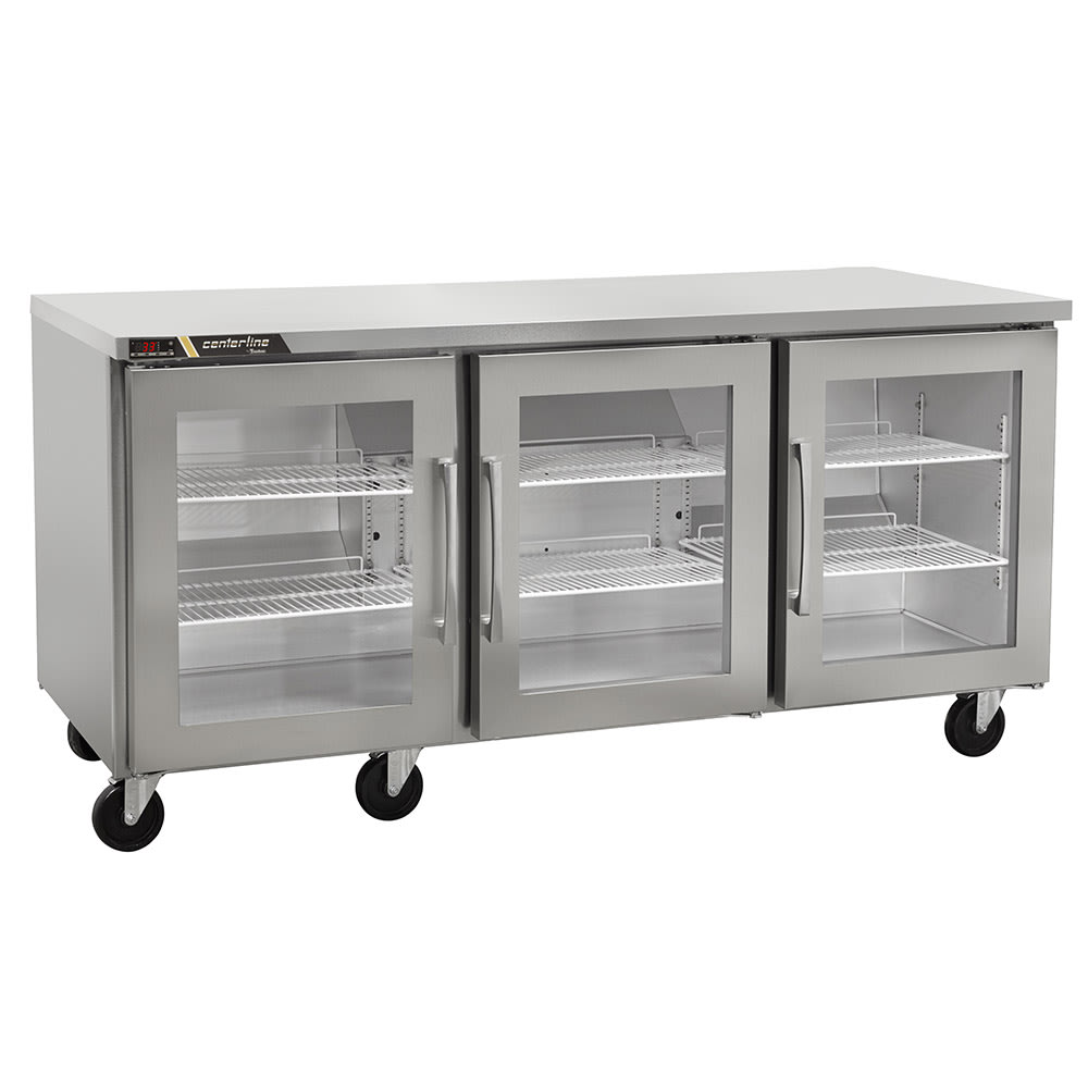 Centerline CLUC-72R-GD-LLL 72" Refrigerador Bajo Barra Puertas Cristal Abertura Izquierda 183.3 cm frente - - Centerline - KitchenMax Store