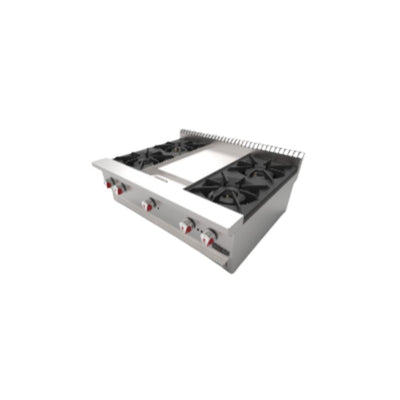 Drago CG-40P Parrilla Combinada Frente 92 cm Gas 4 Quemadores Acero Inoxidable - - Drago - KitchenMax Store