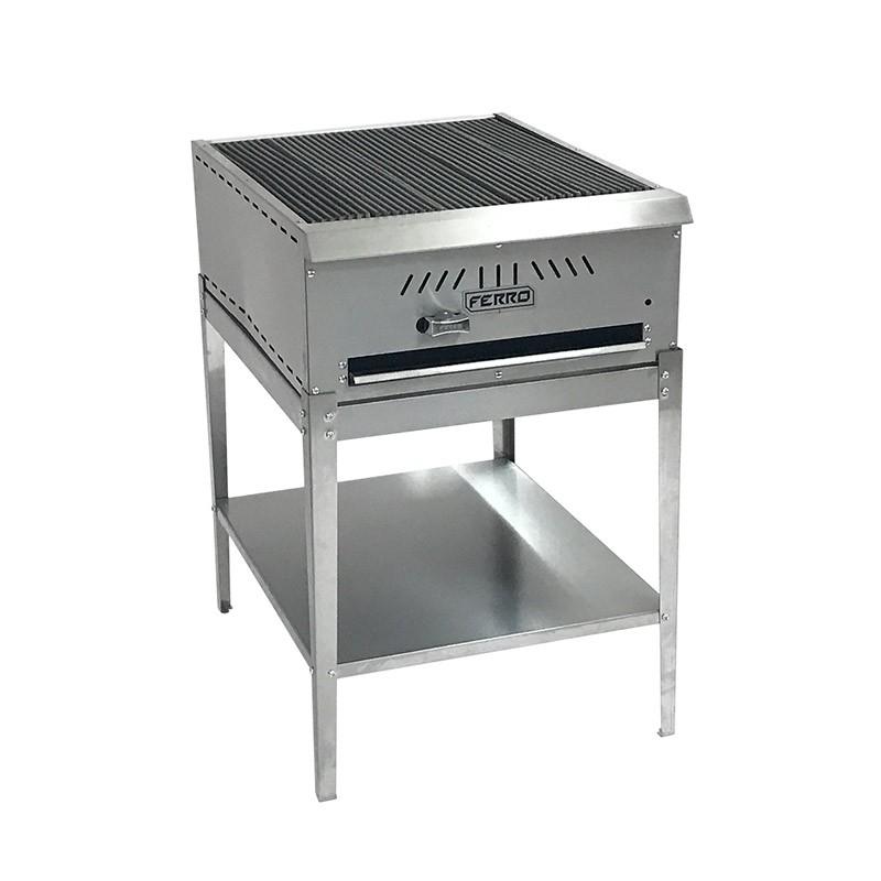 Ferro 16001003 Asador Frente 50 cm Gas 1 Control Piedra Volcanica Acero Inoxidable Gris - Asador - Ferro - KitchenMax Store