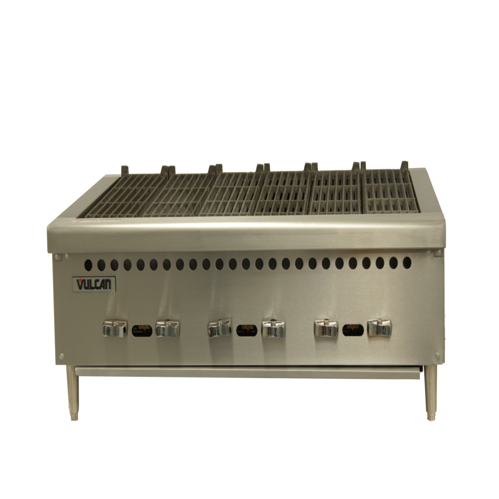 Hobart Vulcan VCRB36 Asador - 25 Pulgadas - Gas 6 Controles Acero Inoxidable Gris - Asador - Vulcan - KitchenMax Store