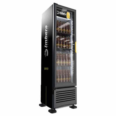 Imbera Ccv144 1023812 Refrigerador Cervecero Vertical con 1 Puerta Cristal, 4 Parrillas y 8 Pies - 162 Litros de capacidad. Con iluminación LED, Cuerpo esmaltado Negro - Refrigeradores Verticales - Imbera - KitchenMax Store